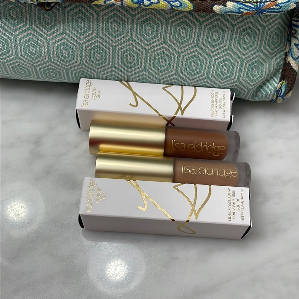 Lisa Eldridge set of two liquid silk eyeshadows with boxes phoebe and Gaia